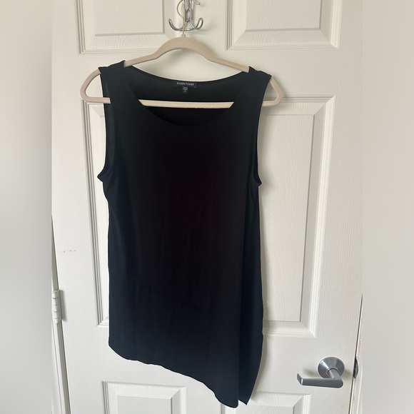 EILEEN FISHER Black Asymmetrical Top. - Picture 1 of 6